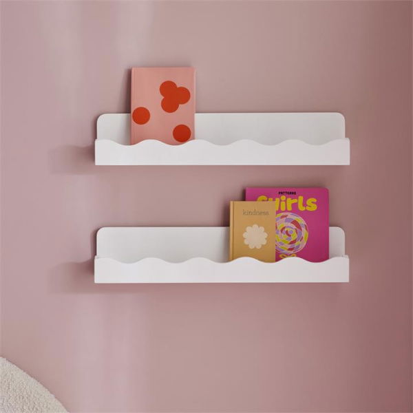 Adairs Kids Willow White Wall Book Shelf Pack of 2 (White Pack of 2)