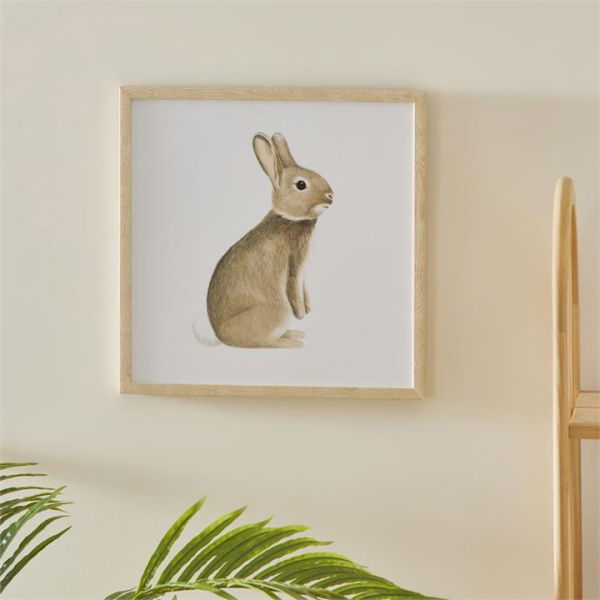 Adairs Kids Woodland Bunny Wall Art - Natural (Natural Wall Art)