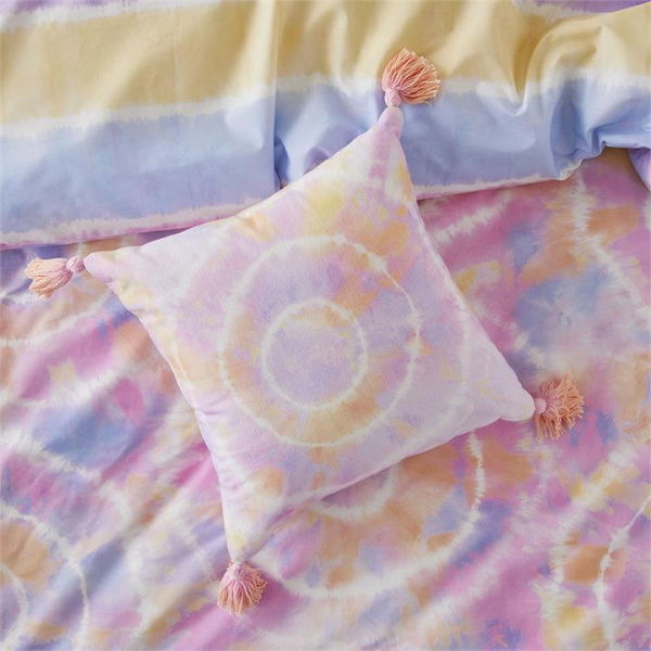 Adairs Pink Cushion Kids Zephyr Bubblegum Tie Dye Textured Cotton