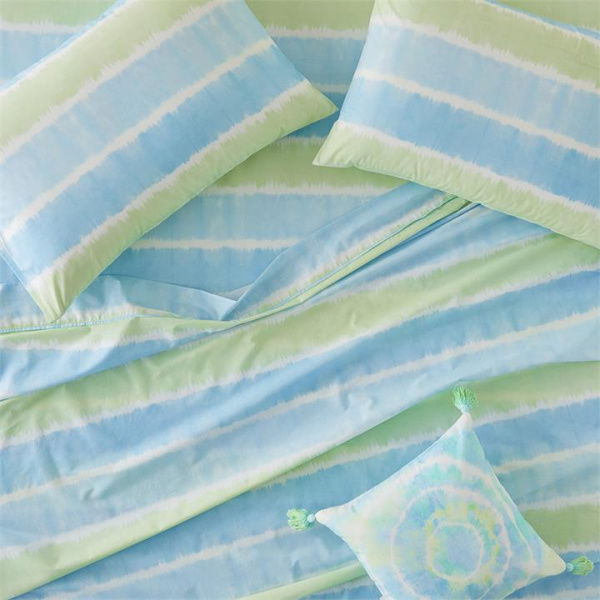 Adairs Blue Double Kids Zephyr Tie Dye Aqua Sheet Set