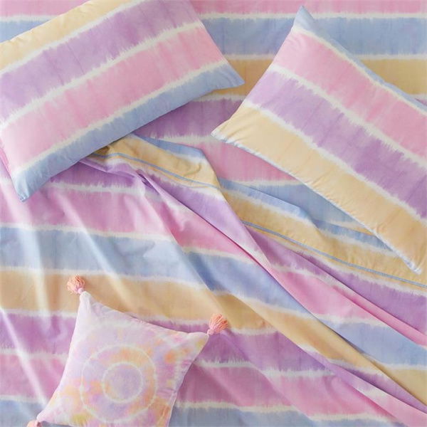 Adairs Kids Zephyr Tie Dye Bubblegum Sheet Set - Pink (Pink Single)