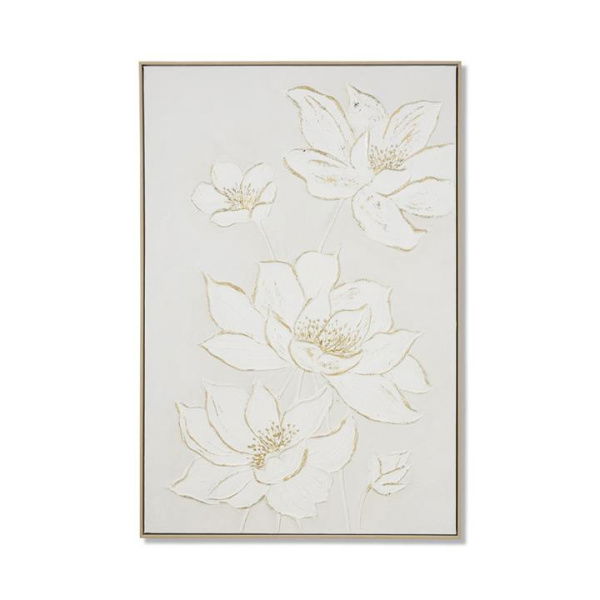 Adairs White Wall Art Kinfolk White Flower Canvas