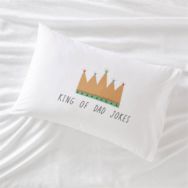 Adairs White Standard Pillowcase Each King Of Dad Jokes Text Pillowcase White