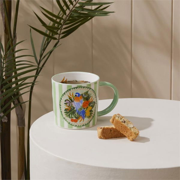 Adairs Green Mug La Dolce Vita Paradiso Stripes