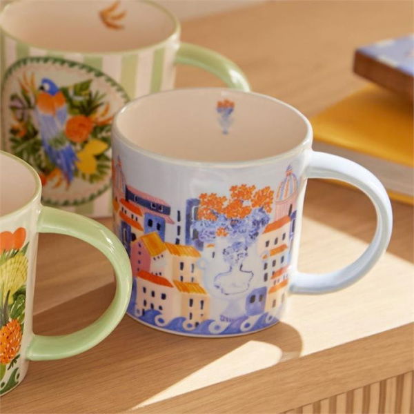 Adairs Blue Mug La Dolce Vita Positano Mug Blue