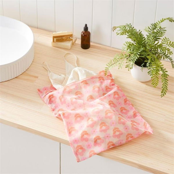 Adairs Pink Bag Laundry Pinks Floral Wash Bag Pink