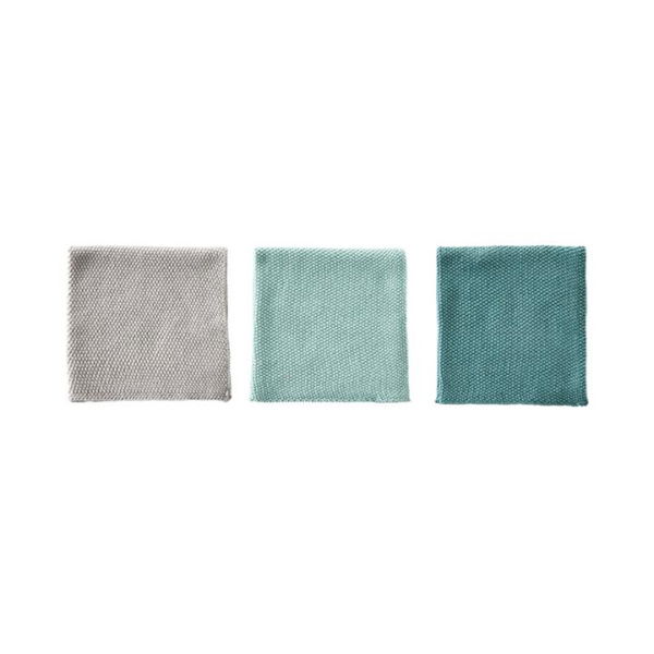 Adairs Green Leda Dusty Sage Bamboo Cotton 3 Pack Dish Cloth