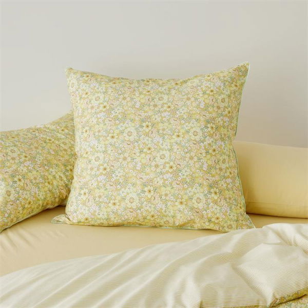 Adairs Yellow European Pillowcase Each Leila Lemon Drop Floral