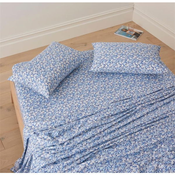 Adairs Blue King Libertine French Blue Printed Sheet Set