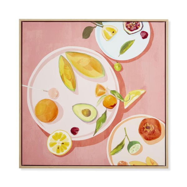 Adairs Pink Wall Art Lifestyle Summer Grazing Plate Canvas