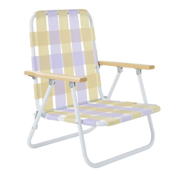 Adairs Yellow Beach Chair Lilac & Lemon Beach Strap Woven