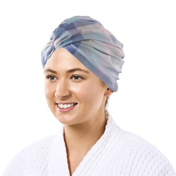 Adairs Lilac Check Printed Shower Cap - Purple (Purple Shower Cap)