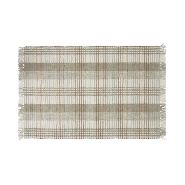 Adairs London Toffee & Natural Check Rug (Natural 160x230cm)