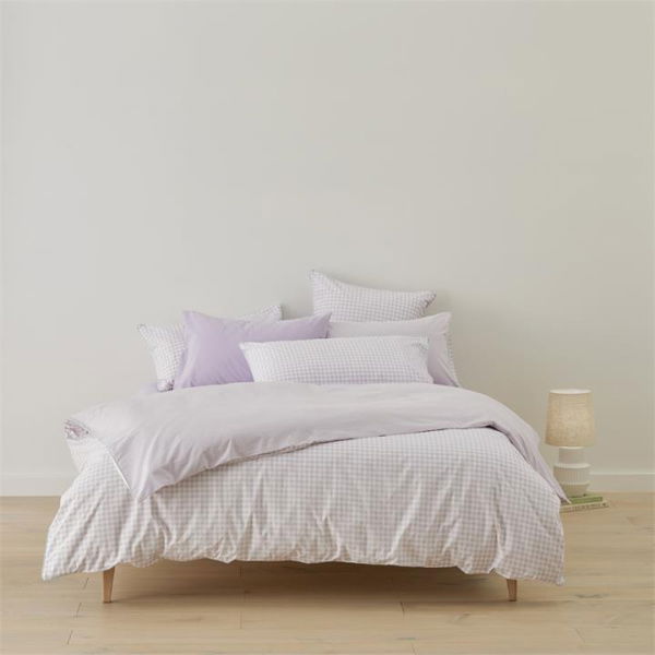 Adairs Purple Lonnie Lilac Super King Quilt Cover Set