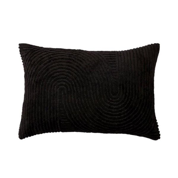 Adairs Loreto Black Velvet Cushion (Black Cushion)