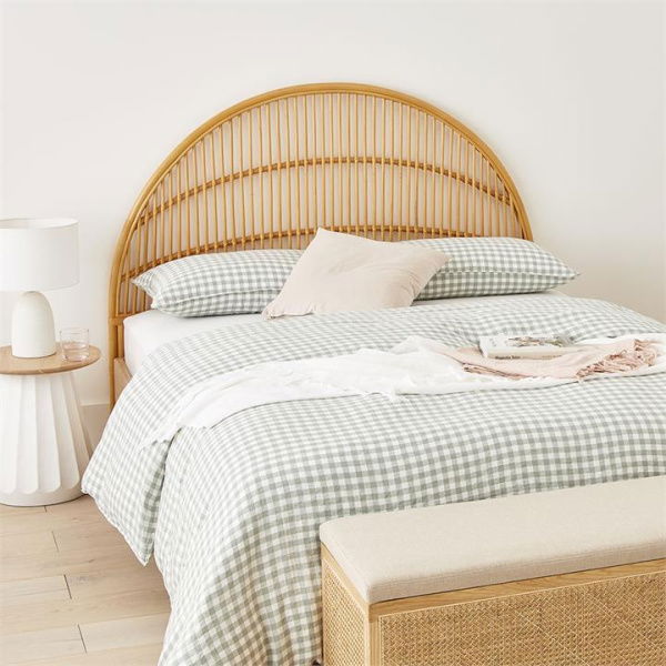 Adairs Natural Honey Double Lorne Rattan Bedhead