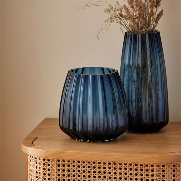 Adairs Blue Tall Lotus Blue Vase