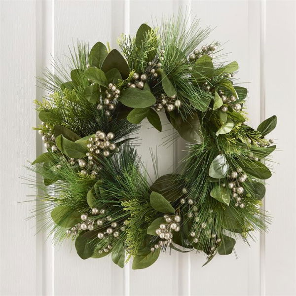 Adairs Green Wreath Luxe Sparkle Glitter Berries & Champagne Wreath