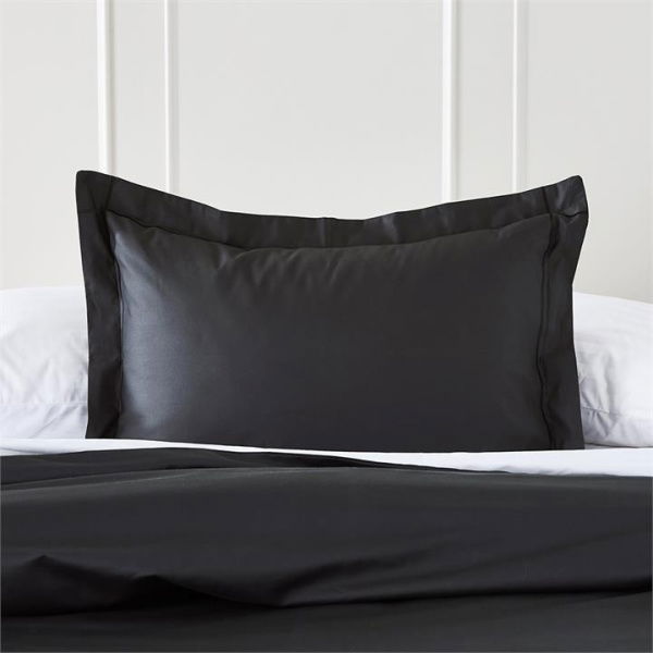 Adairs Black European Pillowcase Each Luxury Collection 1000TC Ink Pillowcases