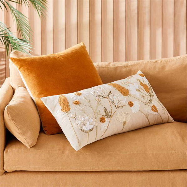 Adairs Natural Cushion Mable Natural Floral Cushion