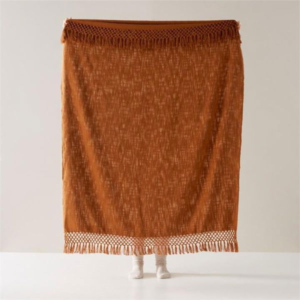 Adairs Brown Throw Macrame Brown Sugar Knot Throw