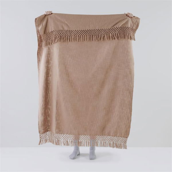 Adairs Macrame Hazelnut Knot Throw - Natural (Natural Throw)