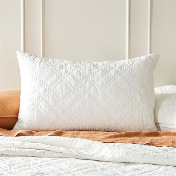 Adairs Madelyn Quilted White Coverlet Separates (White Standard Pillowcase Pair)