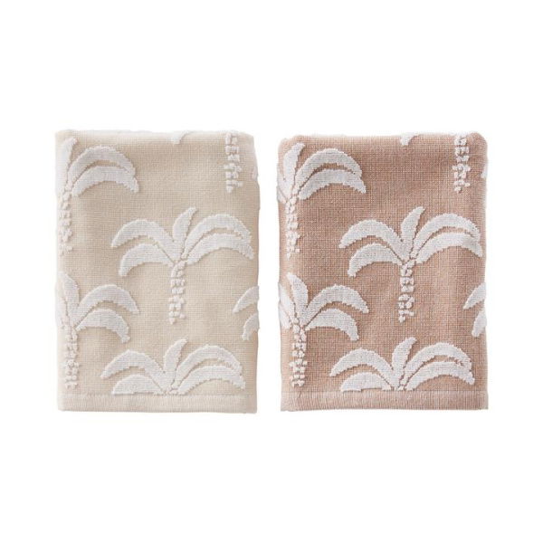 Adairs Natural 2 Pack Mallorca Clay & Natural Tea Towel