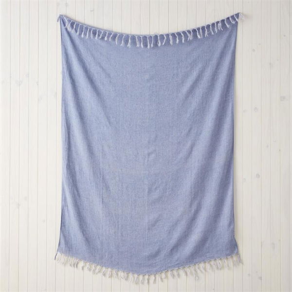 Adairs Blue Throw Malmo Arctic Blue Linen Throw