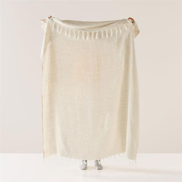 Adairs Natural Throw Malmo Natural Linen