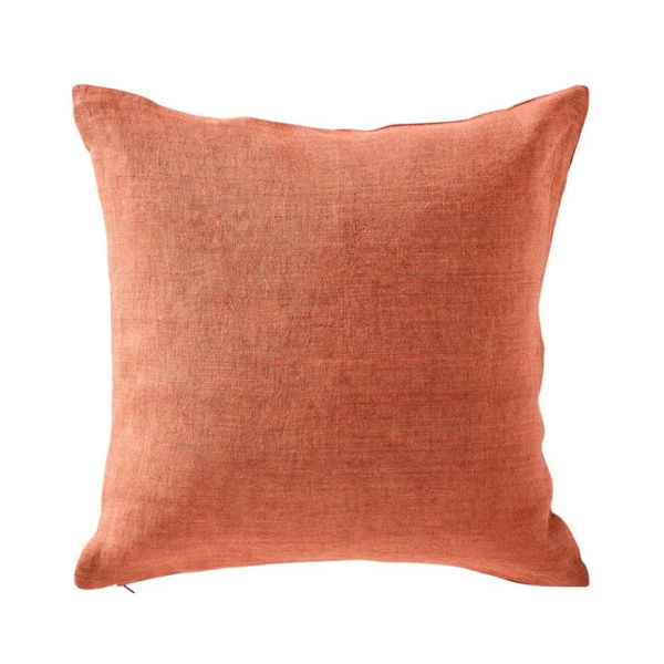 Adairs Red Malmo Rust Linen Cushion