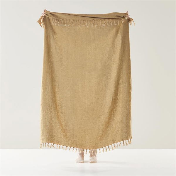 Adairs Brown Throw Malmo Tobacco Linen Throw Brown