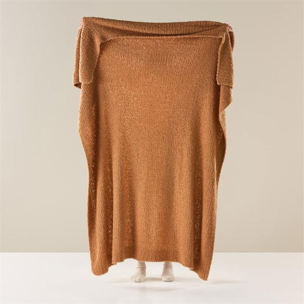 Adairs Manhattan Caramel Boucle Throw - Brown (Brown Throw)