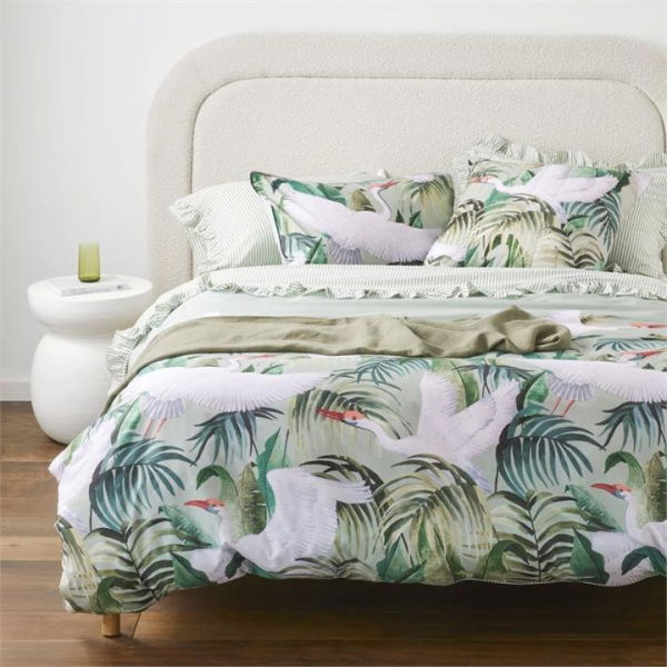 Adairs Margot Green Quilt Cover Set + Separates (Green Double)