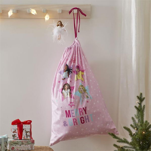 Adairs Pink Mattel Barbie Christmas Santa Sack