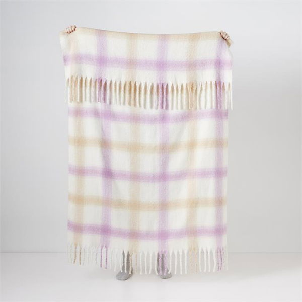 Adairs Michigan Ombre Check Throw - Pink (Pink Throw)