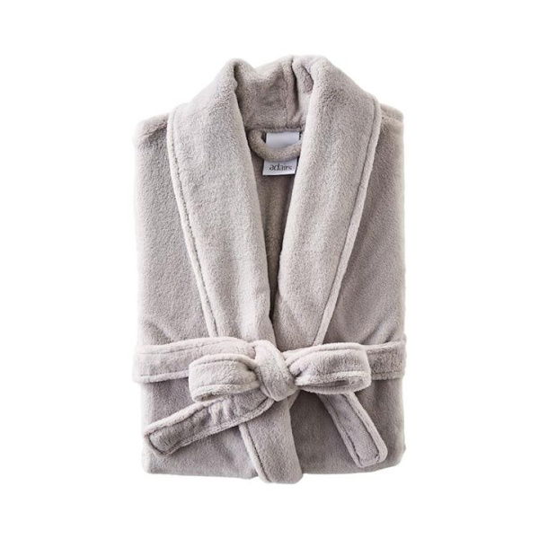 Adairs Grey Bathrobe Microfibre Moonrock Grey Robe