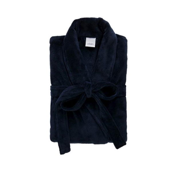 Adairs Microfibre Robe Navy - Blue (Blue Bathrobe)