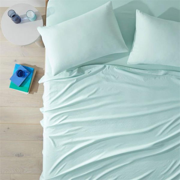 Adairs Blue King Microplush Aquamarine Sheet Set