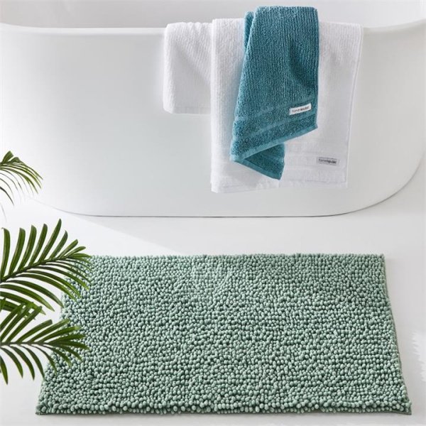 Adairs Eucalyptus Green Microplush Bobble Bathmat
