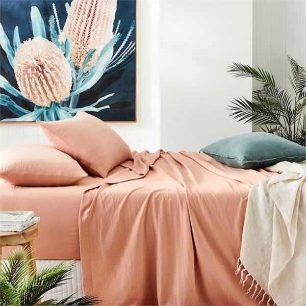 Adairs Orange King Microplush Earth Sheet Set Orange