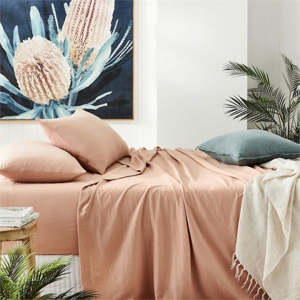 Adairs Orange Queen Microplush Earth Sheet Set