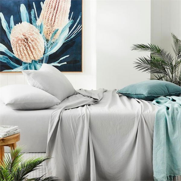 Adairs Grey Double Microplush Sheet Set