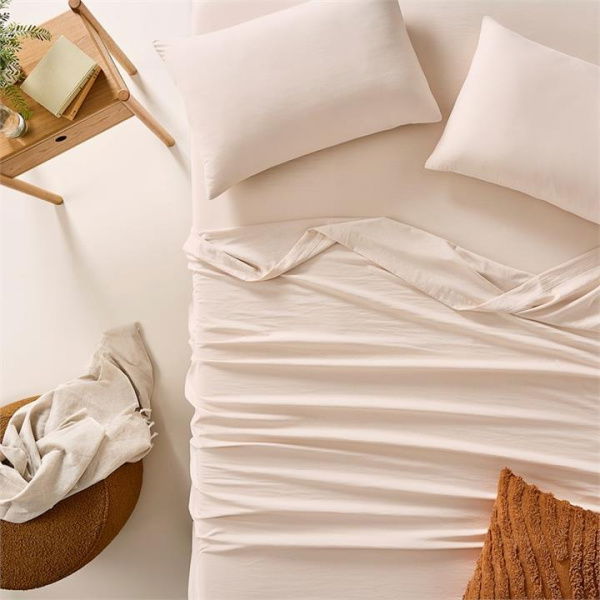 Adairs Natural Microplush Double Sheet Set