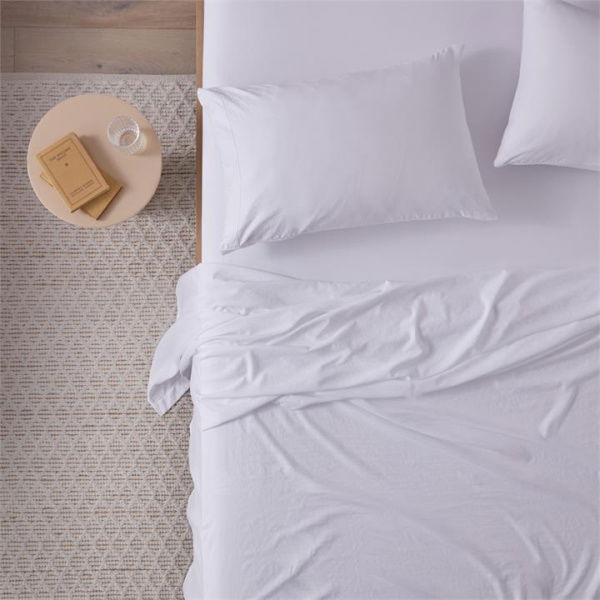 Adairs White Double Microplush White Sheet Set