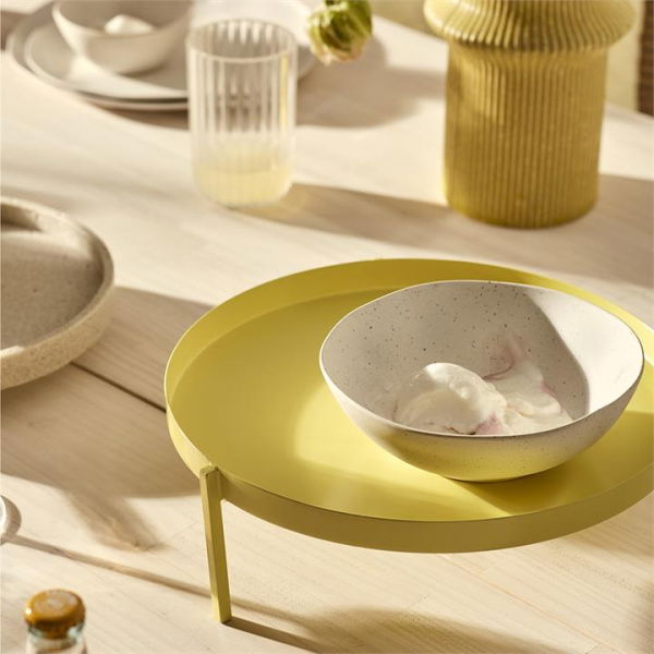 Adairs Milano Lemon Metal Tray - Yellow (Yellow Tray)