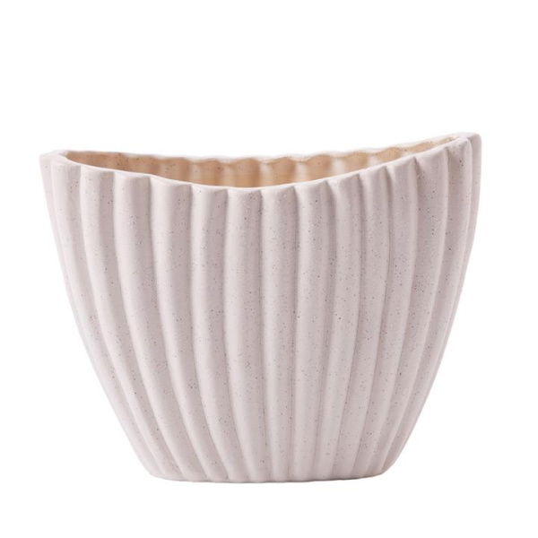 Adairs Milos Textured White Vase (White Vase)