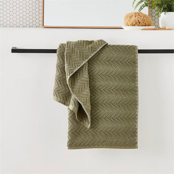 Adairs Green Mimosa Avocado Marle Textured Green Bath Towel