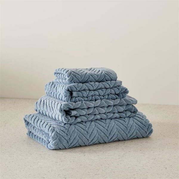 Adairs Blue Mimosa Blue Tide Textured Towel Range Bath Mat