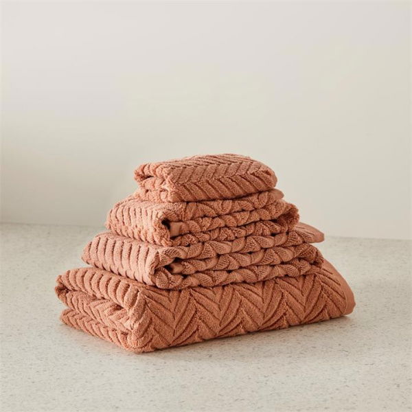 Adairs Orange Bath Sheet Mimosa Textured Towel Earth